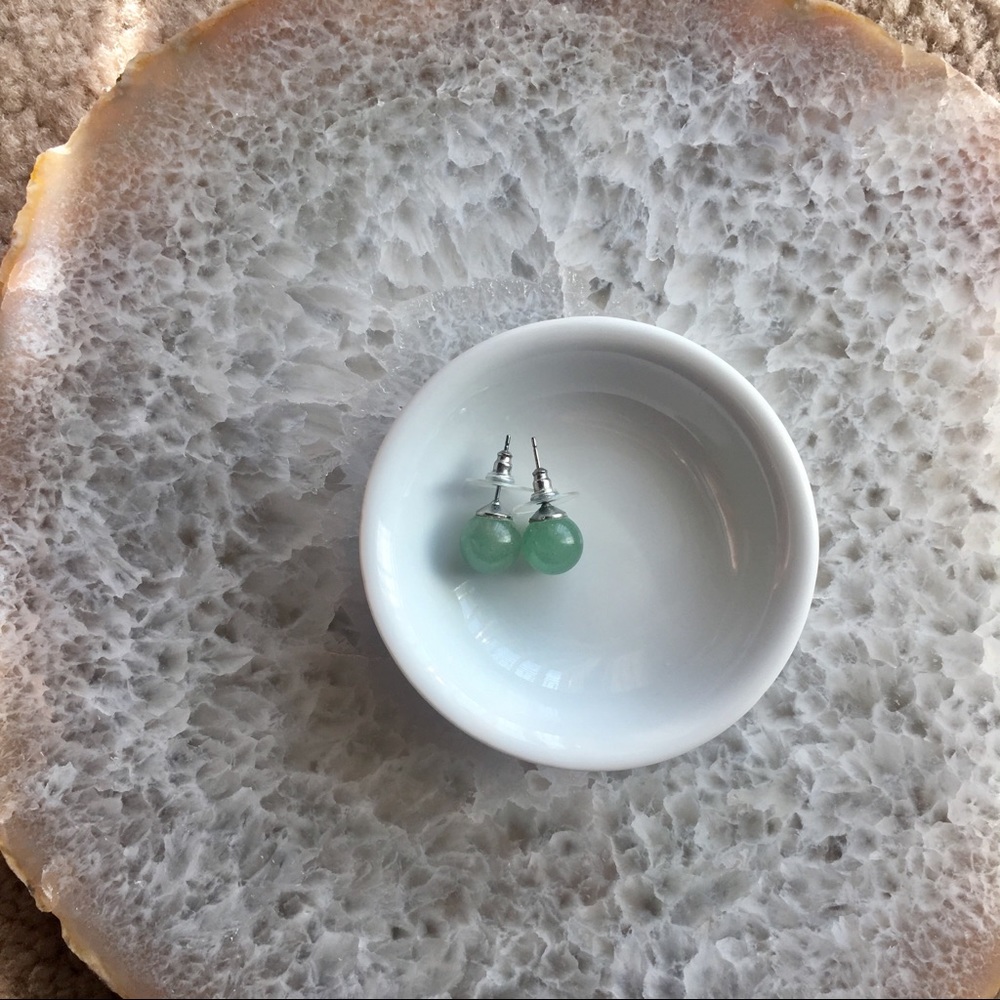 Jade sphere earrings